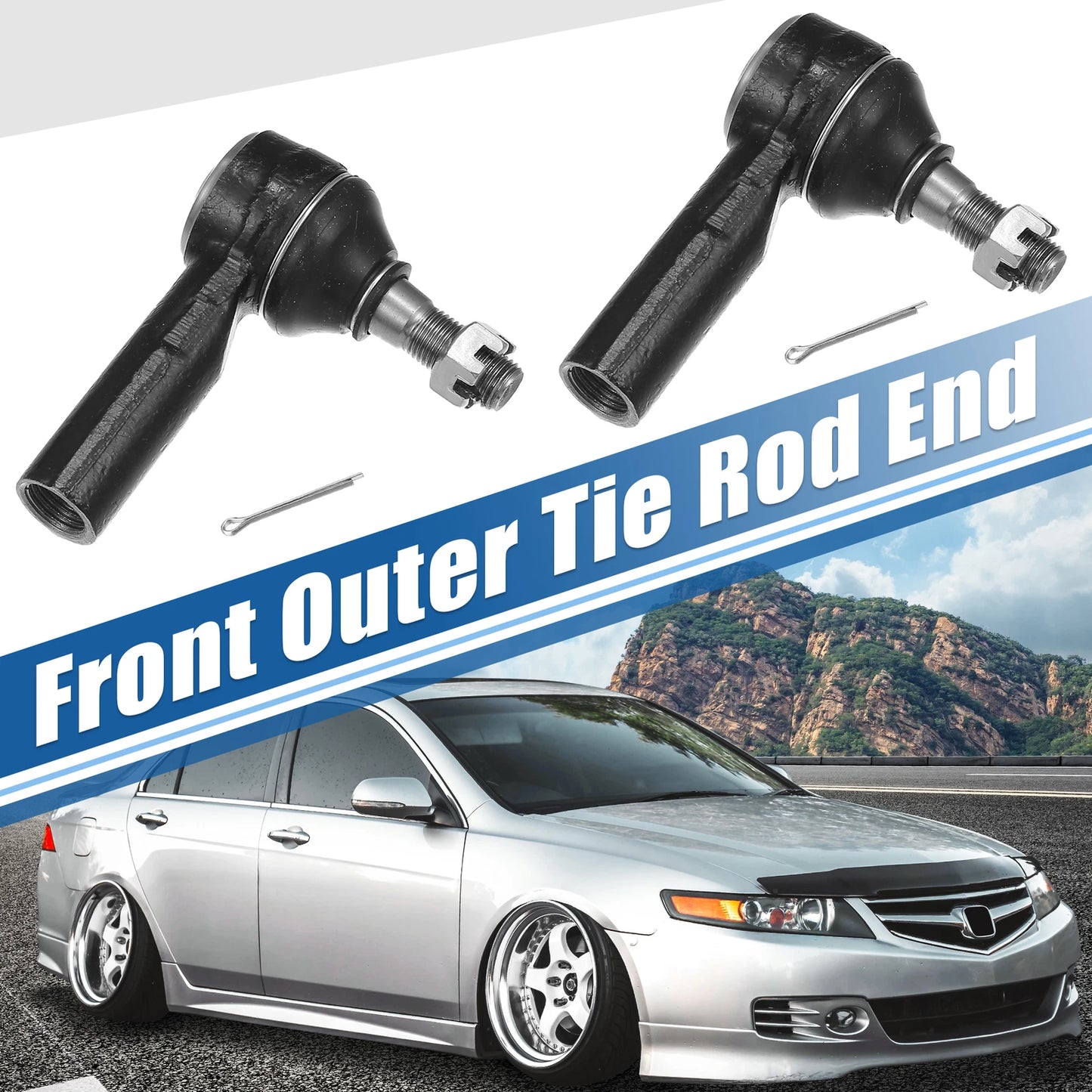 2X Front Outer Tie Rod End Links ES3713 for Toyota Matrix (2003–2008)