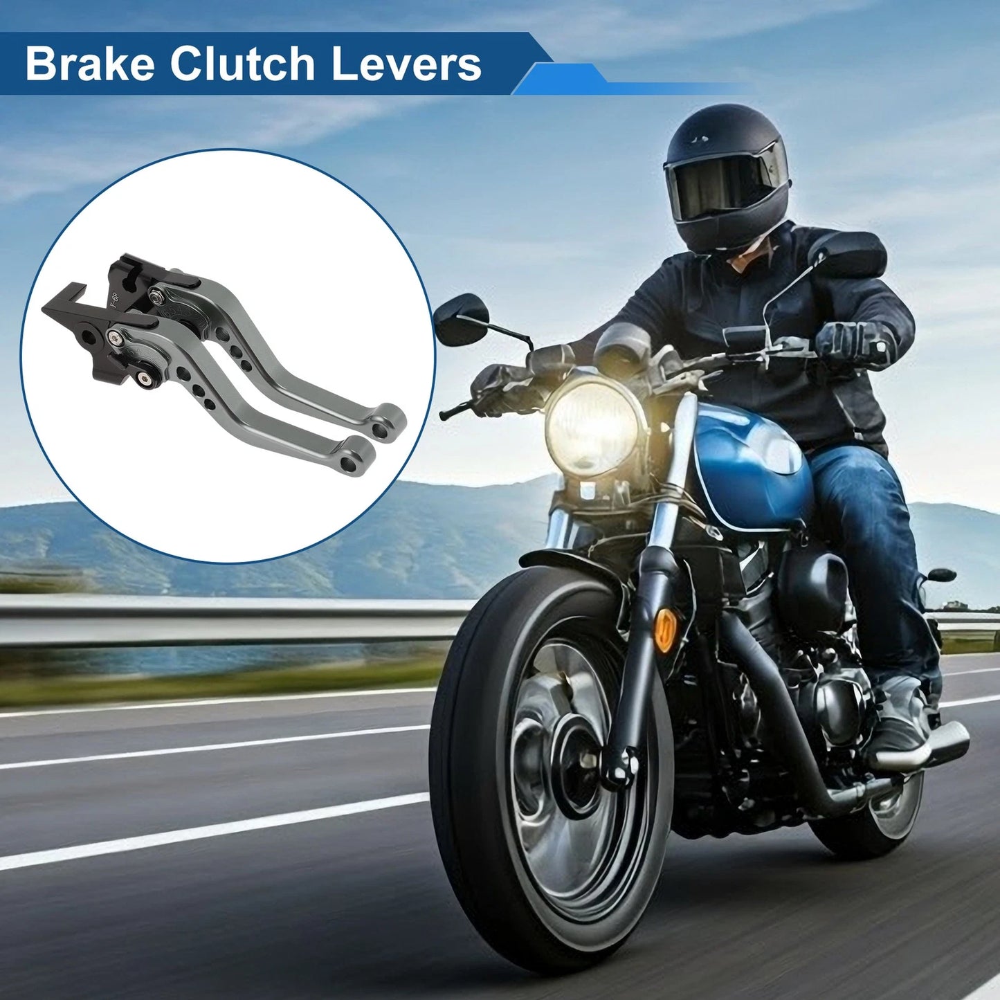 Short Brake Clutch Levers for Yamaha FZ6R (2009–2017) Titanium Tone 1 Pair