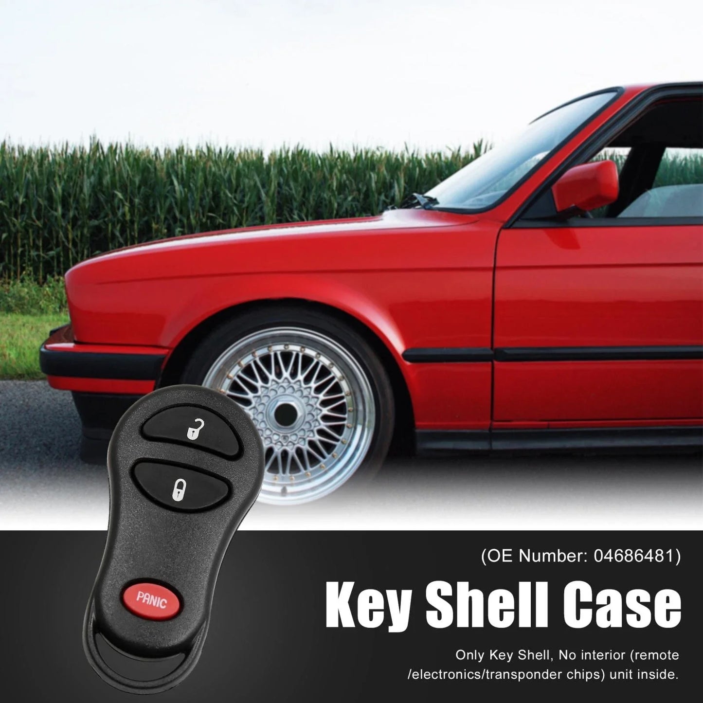 2 x Key Fob Remote Case Shell Replacement for Dodge (2001-2005)
