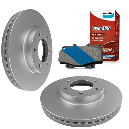 Set of 4 Bendix Front Brake Pads and Rotors for Ford Everest (2015–2023)