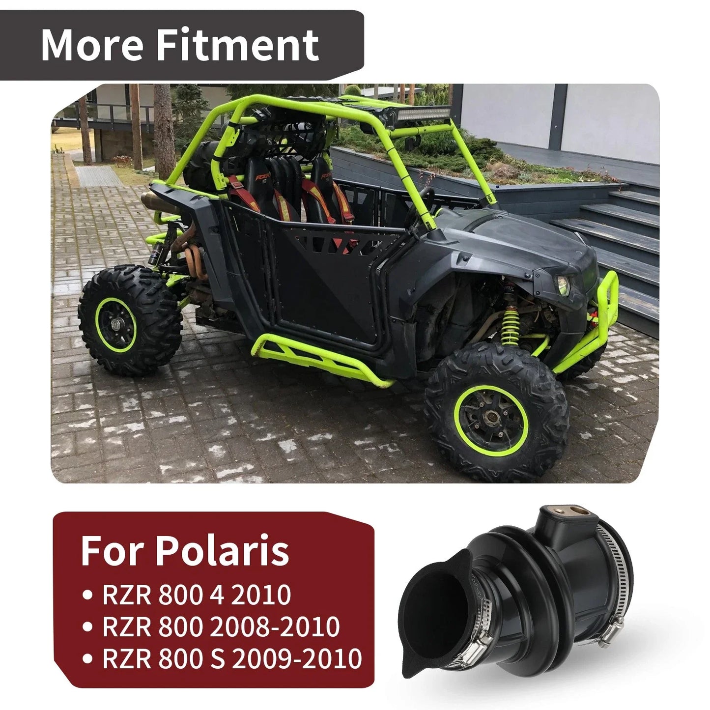 Air Cleaner Intake Throttle Body Boot w/ Clamp for Polaris RZR 800S(2008–2010)