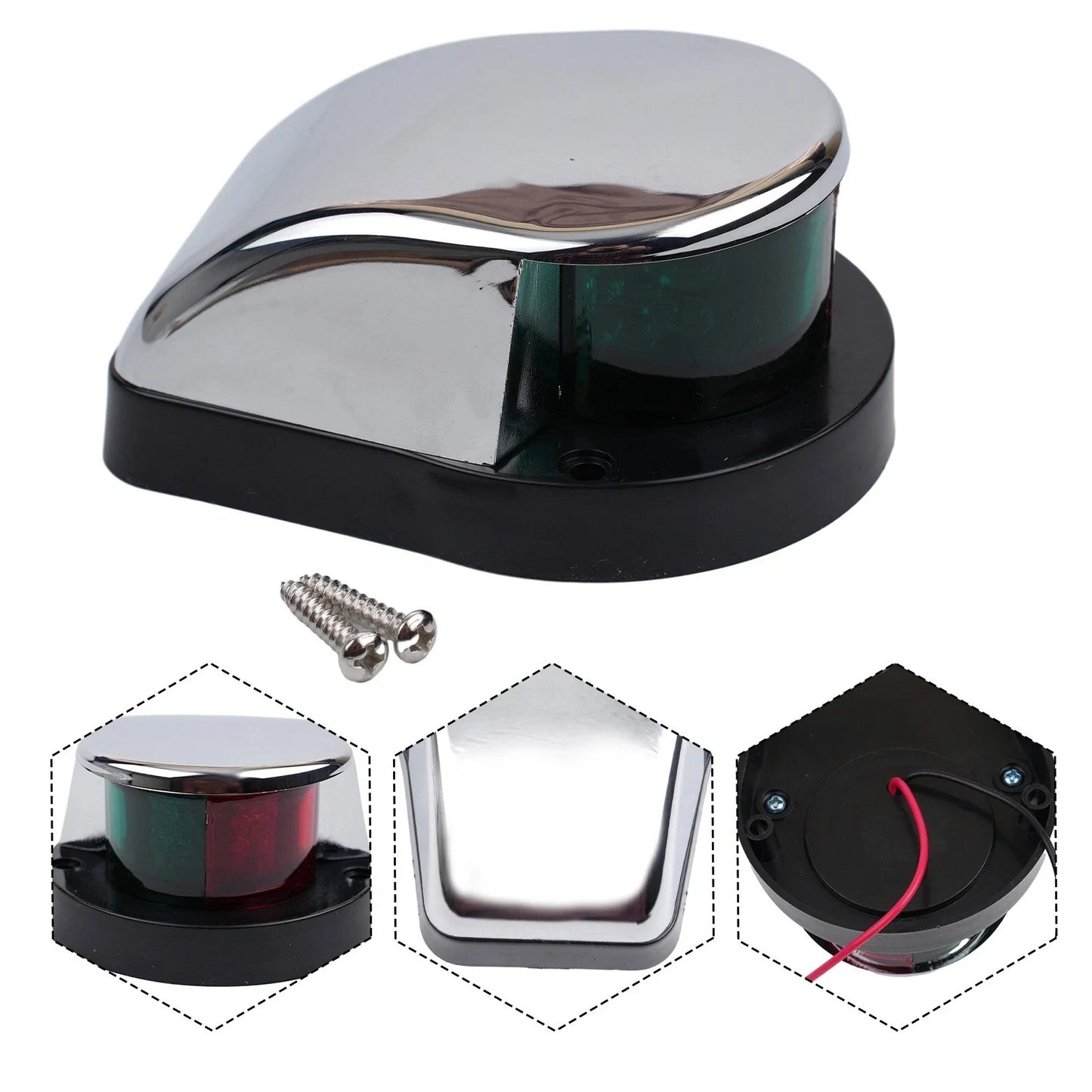 2 x 12V LED Boat Navigation Lights Red Green for Boat