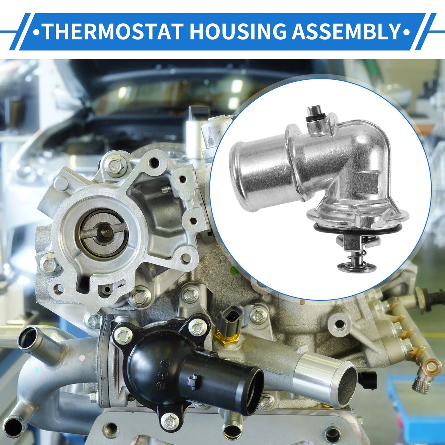 Engine Coolant Thermostat Housing Assembly for Ram 1500 (2014–2023) No.68253514AA