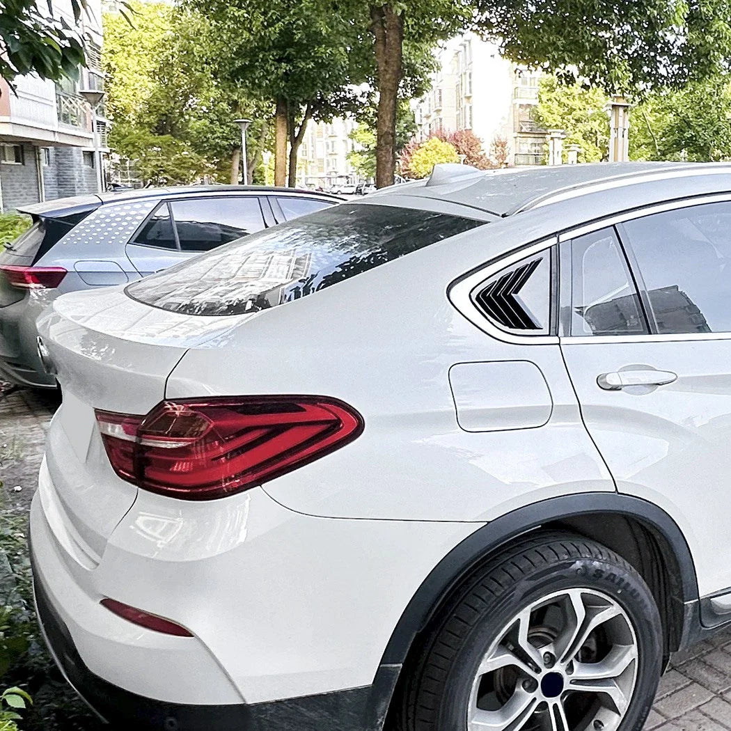 Black Rear Side Window Blinds Louver Cover Accessories for BMW X4 (2014–2018)