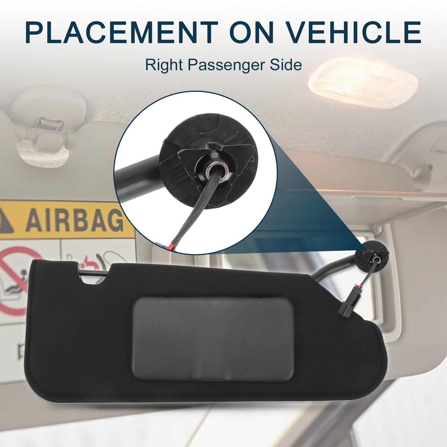 Right Sun Visor with Mirror and Light for Chevrolet Corvette (No. 23142245)