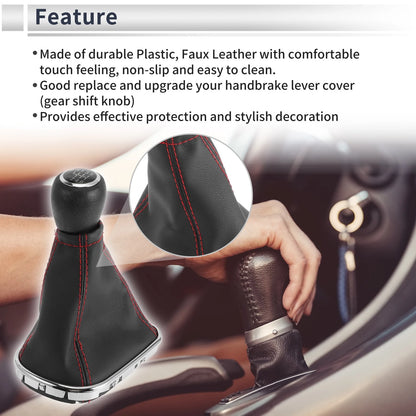 6 Speed Gear Shifter Knob with Cover for Chevrolet Cruze (2010–2015) Faux Leather