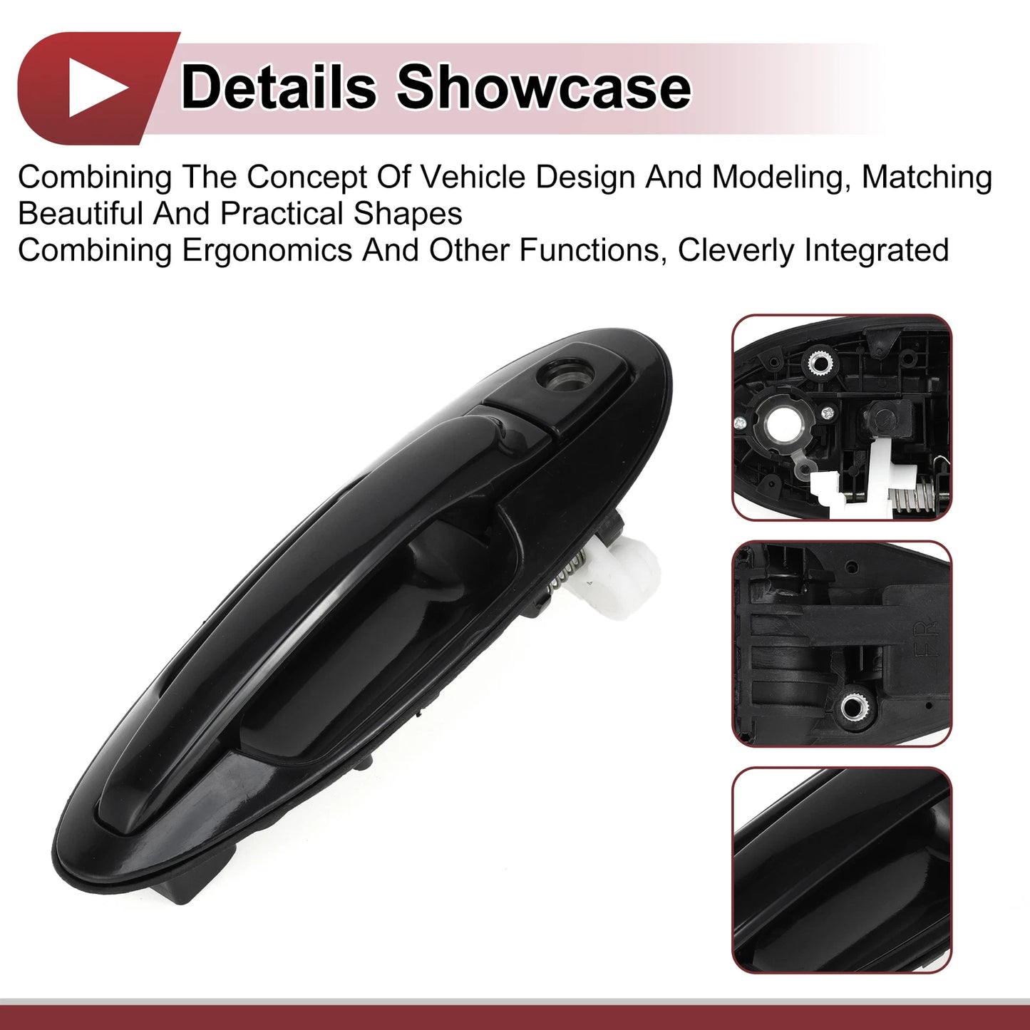 Exterior Door Handle for Hyundai Sonata (2015–2019) No. 836503C000 Black ABS