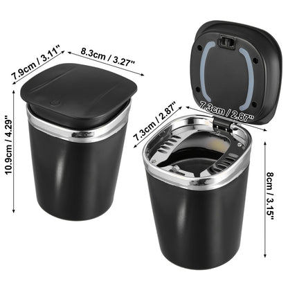Car Ashtray Trash Can with LED Light for Universal Fit (2010–2023)