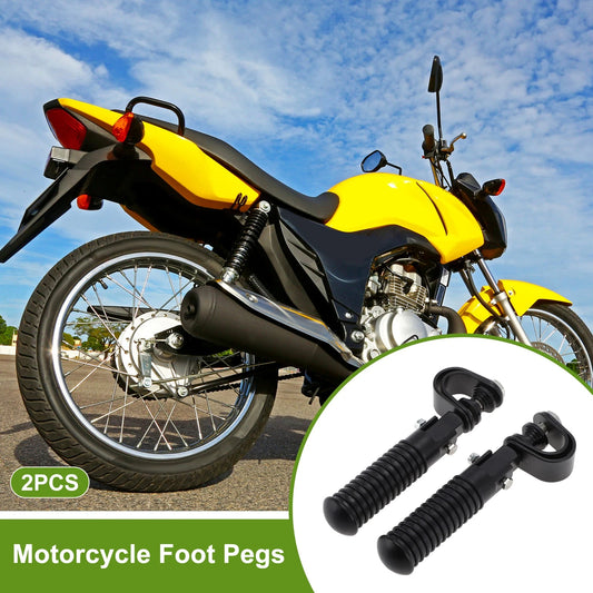 2 x Motorcycle FootPegs 4.9" Rear Footrest Rubber Metal Black