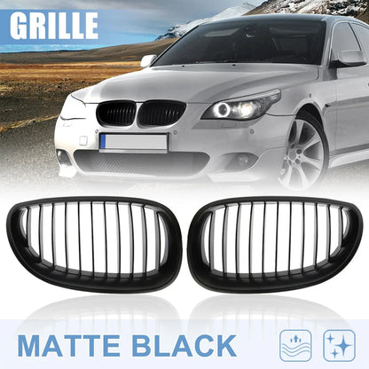 Matte Black Grill for BMW E60/E61 528i 535i 525i 530i 530xi 545i M5 (2003-2009)