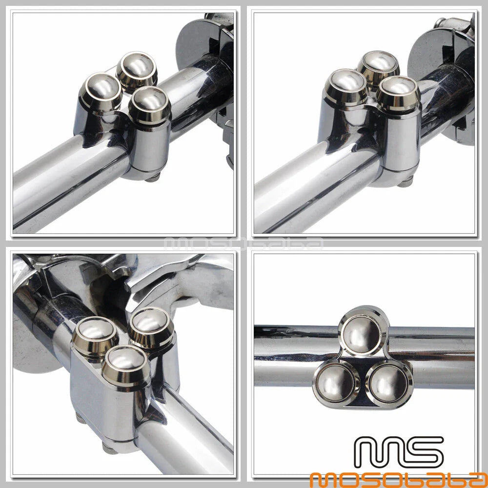 Chrome 1'' 25mm Handlebar Horn Turn Signal Control Switch for Harley