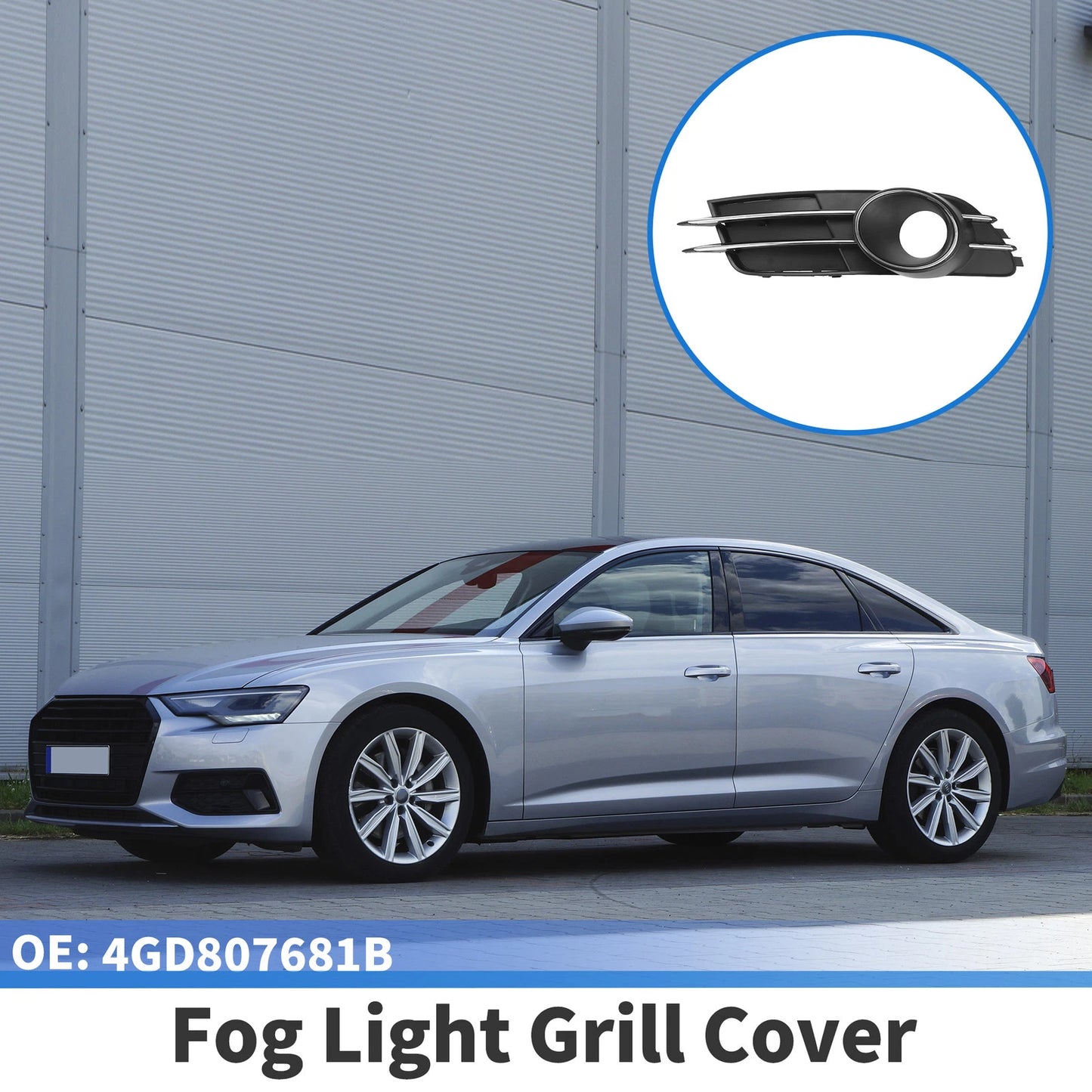 1pc Fog Light Grill for Audi A6 C7 (2011–2014) No. 4GD807681B ABS