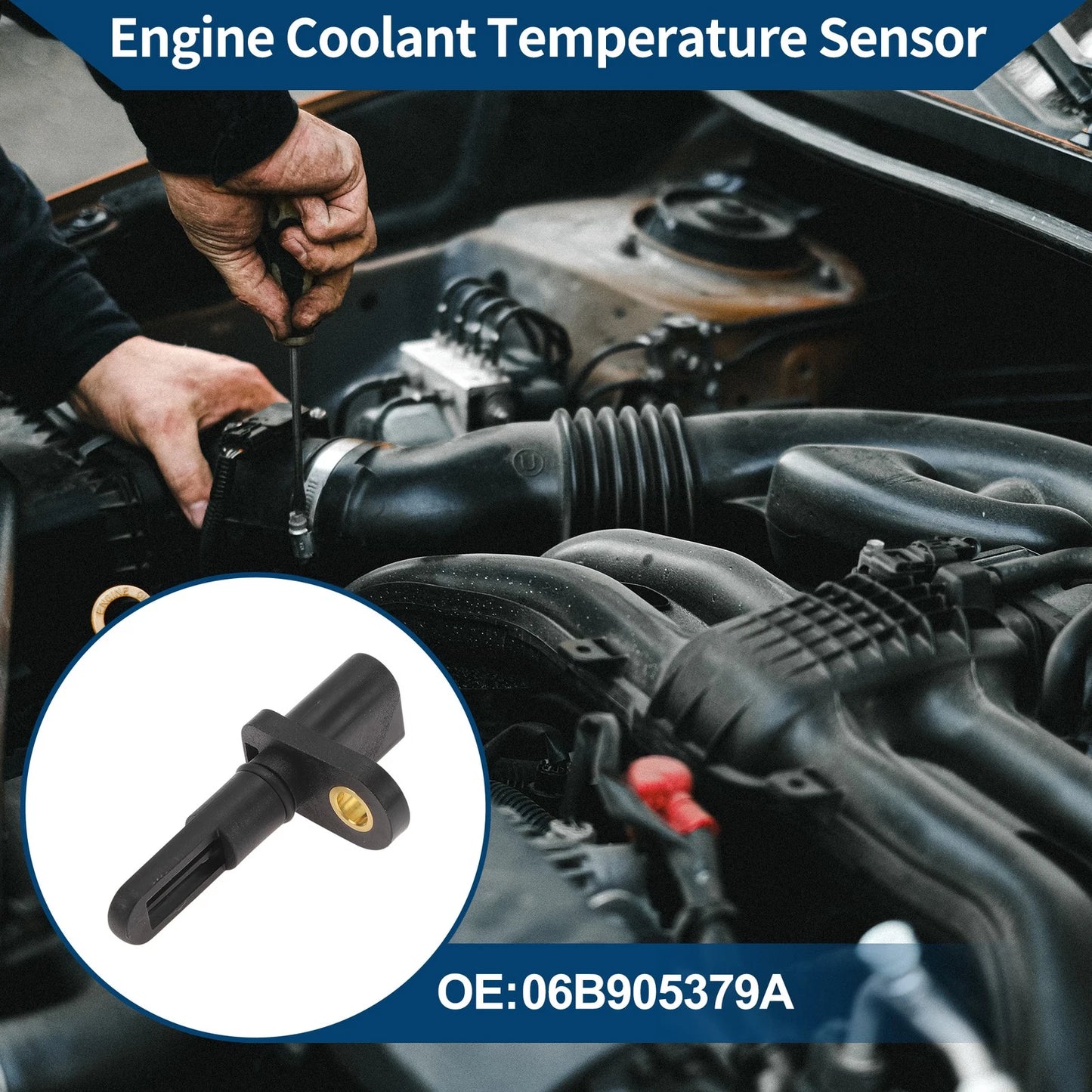 Engine Coolant Temperature Sensor for Audi VW 06B905379A (2000–2006)
