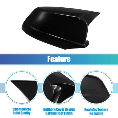 Door Wing Rearview Side Mirror Cover Cap Black for BMW 535i GT (2011-2013)