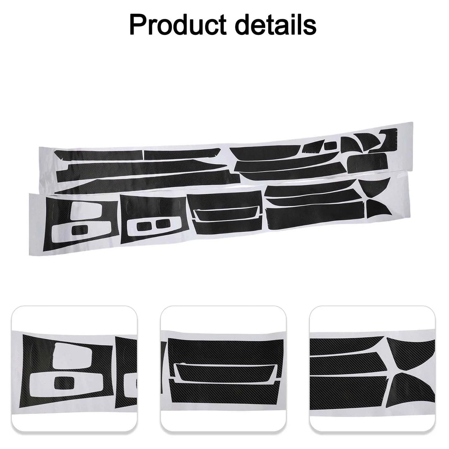 3D Carbon Fiber Interior DIY Trim Decals Black for X5 E70 (2007–2013)