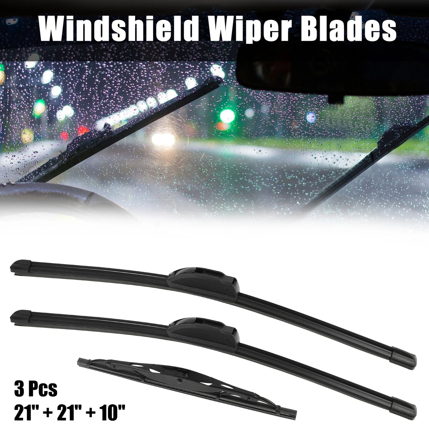 Set of 3 Windshield Wiper Blades for Jeep Patriot (2007–2017) 21" 21" 10"
