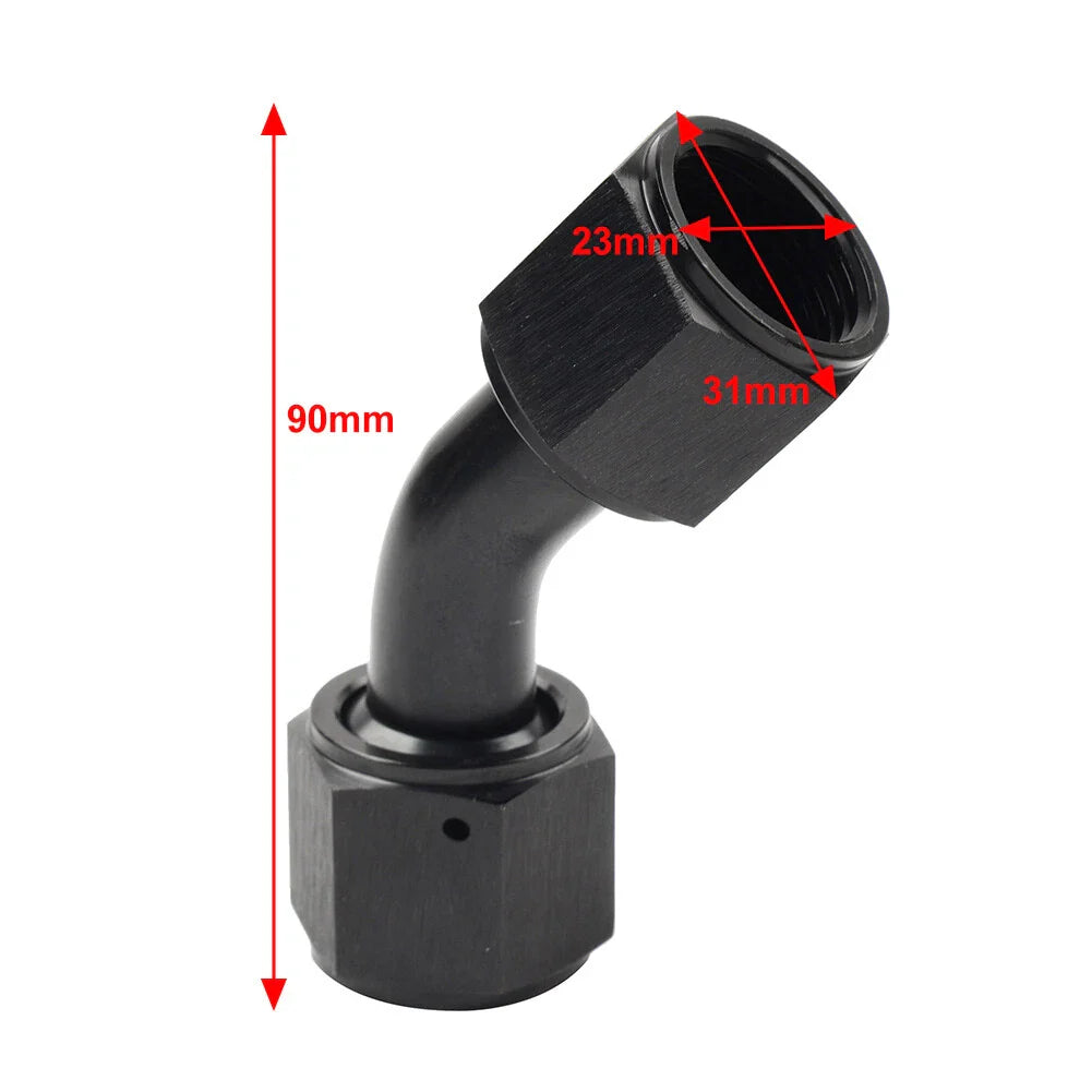10AN Female to Female 45�� Swivel Coupler Fitting Adapter Connector