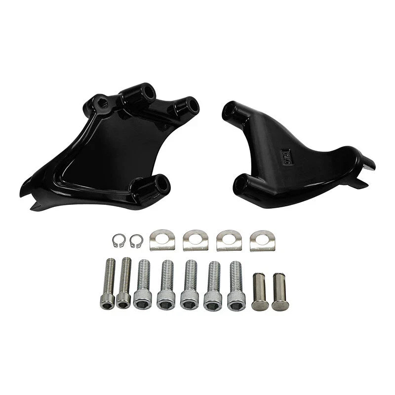 Black Passenger Footpeg Mounts for Harley Sportster 883 1200 (2014-2022)