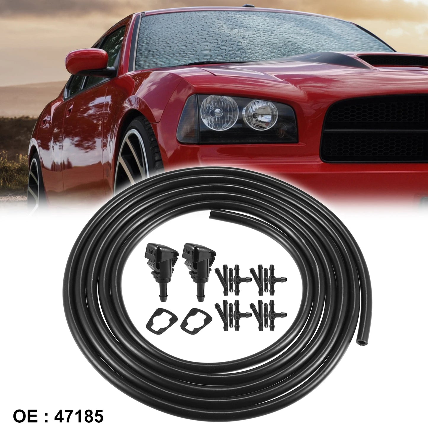 2X Windshield Washer Nozzle Hose Kit for Mitsubishi Eclipse (2006–2012) 47185