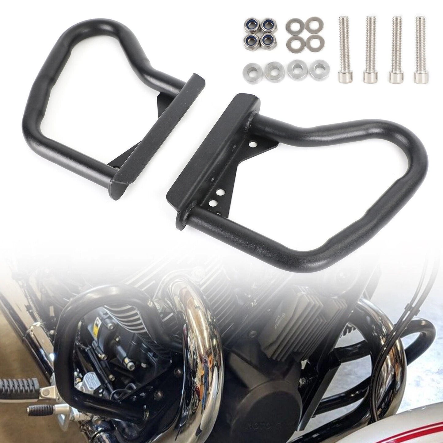 Black Protective Frame Protection Bars for Moto Guzzi V7 II V7 III V9 (2014–2021)