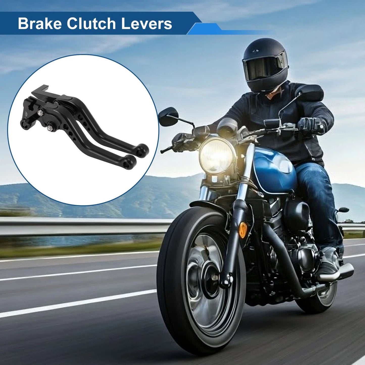 Adjustable Short Brake Clutch Lever Set for Yamaha Tenere 700 (2019–2024) Black