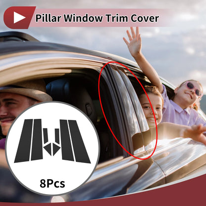 Door Pillar Window Trim for Nissan Bluebird (2015–2021) Black Left Right