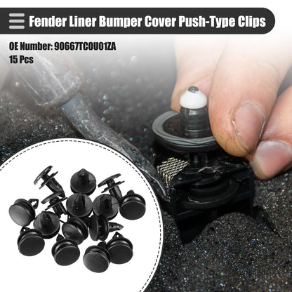 15 Pcs Fender Liner Bumper Cover Clips for Honda (No. 90667TC0U01ZA)