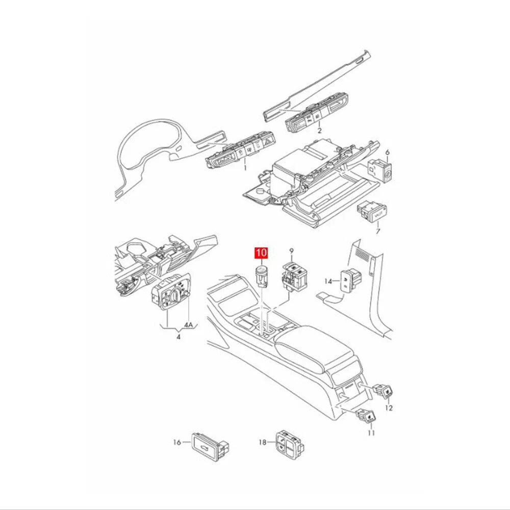 Engine Start Stop Switch Button for Audi A8 D4 Quattro (2011–2017)