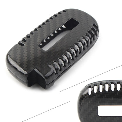 Remote Key Fob Cover Case for Jeep Cherokee, Renegade (2014–2023) Carbon Fiber Black