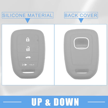 Smart Key Fob Cover Protector for Honda Civic Accord CR-V HR-V Gray (2 x)
