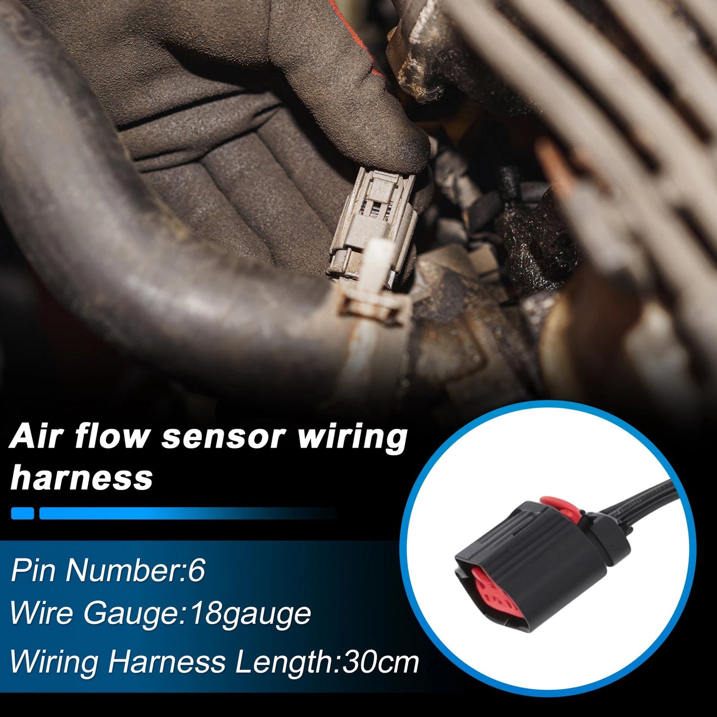 Mass Air Flow Sensor 6 Pin for Ford Mustang (2005–2010) No.3L3A12B579BA