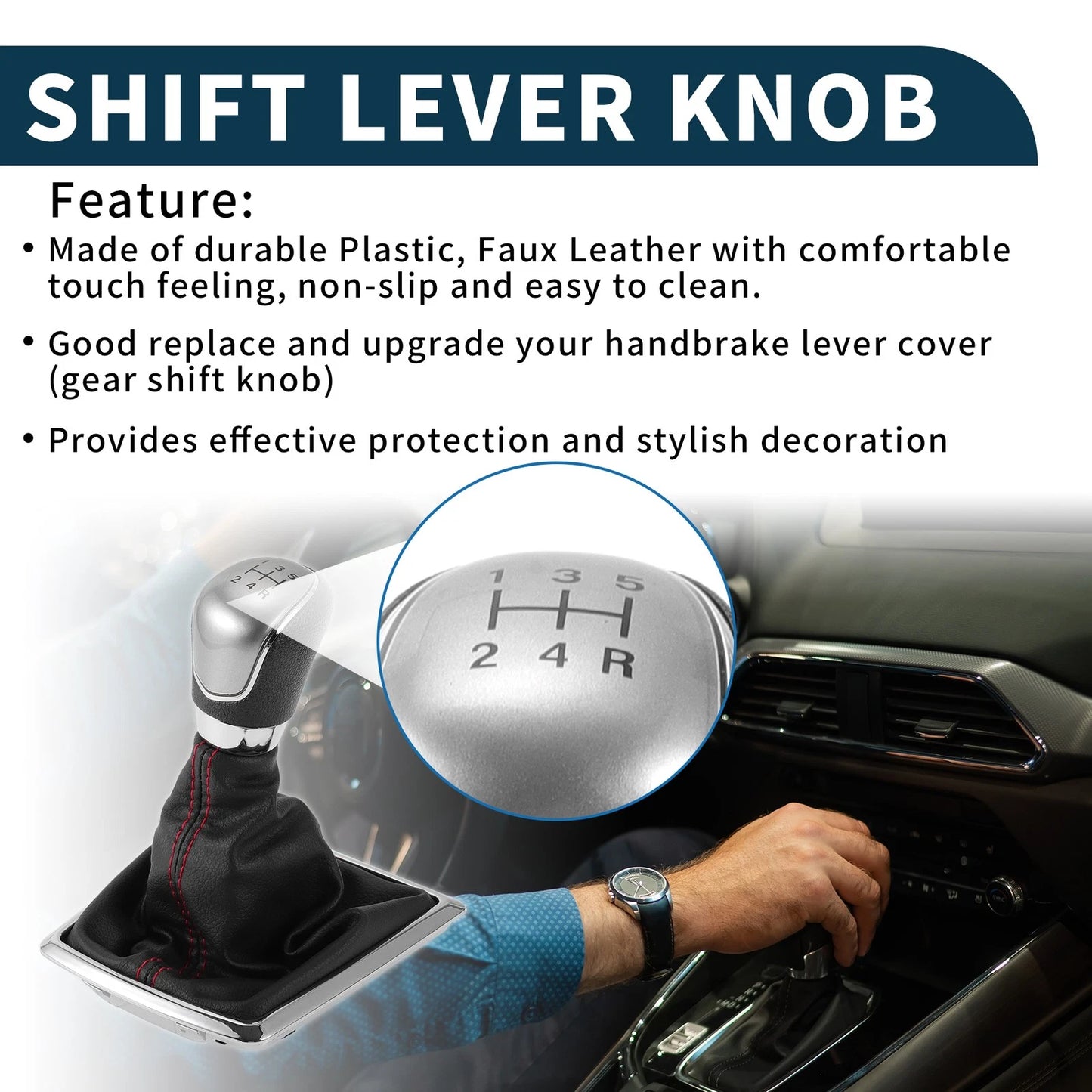 5 Speed Manual Gear Shift Knob with Cover for Ford Focus MK2 (2006–2011)