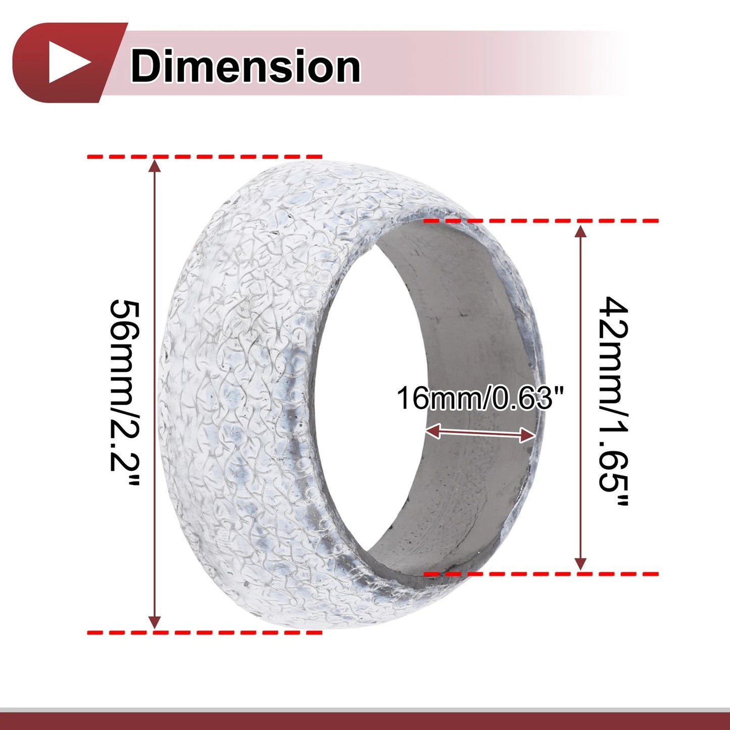 Exhaust Manifold Gasket   - 42mm, Graphite