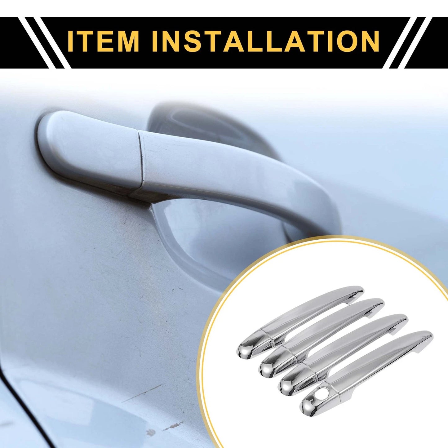 Set of 4 Exterior Door Handle Covers for Toyota 4Runner (2003–2010) Chrome