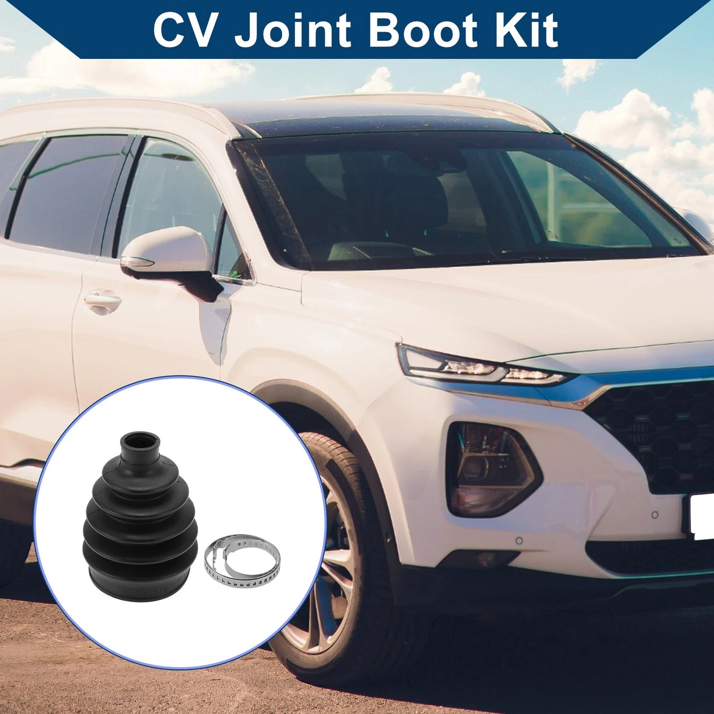 Outer CV Joint Boot Kit w/ Clamps for Hyundai Santa Fe (2001–2012)