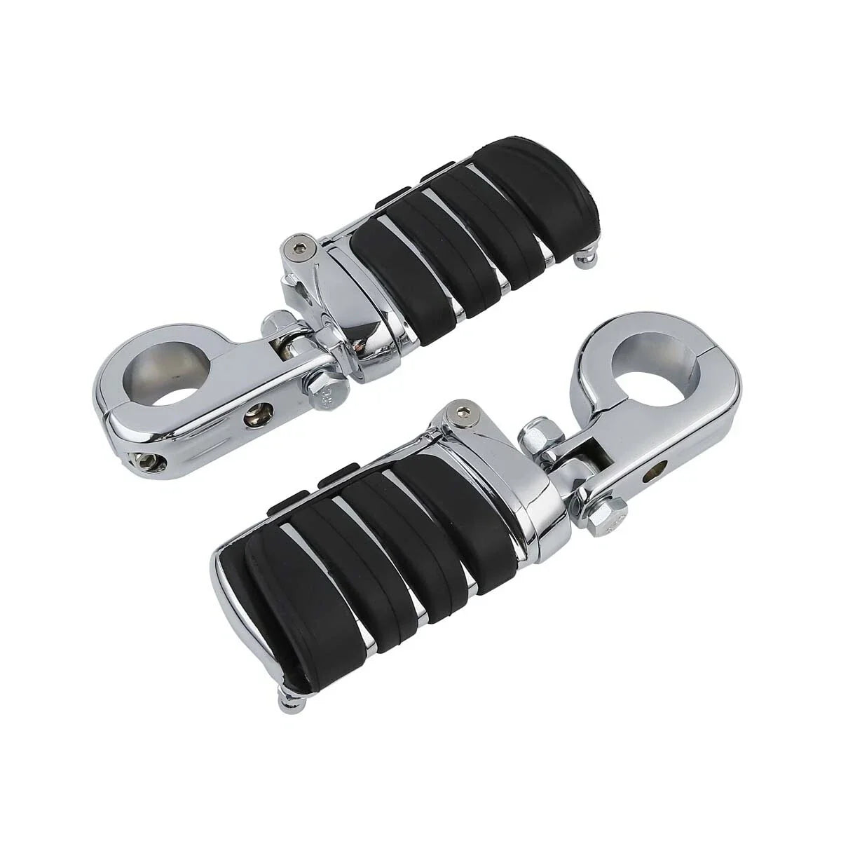 Chrome 1-1/4" Highway Bar Footpegs for Harley Touring & Softail