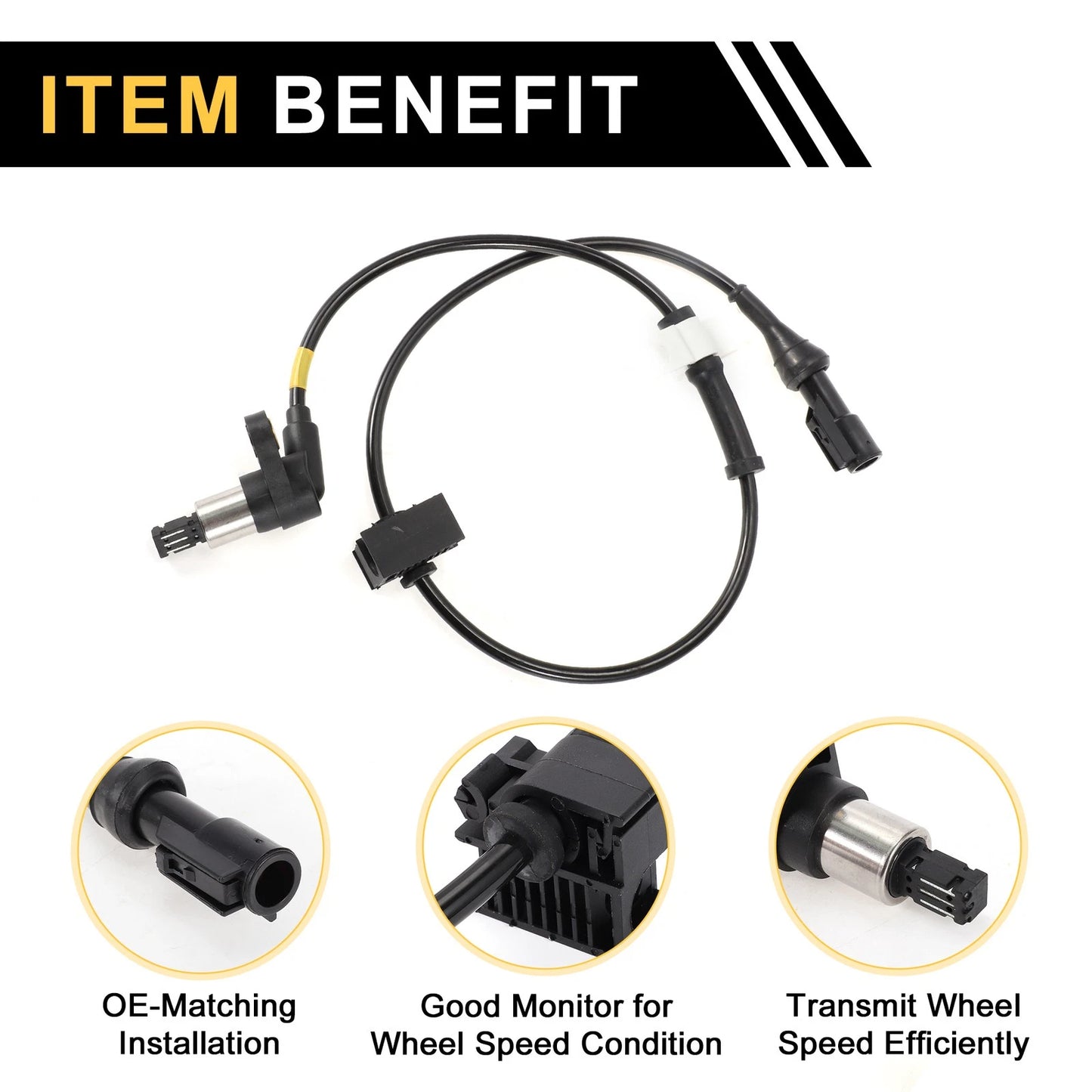 ABS Wheel Speed Sensor No.F75Z2C204CA/XL3Z2C205AB for Ford F-150 (1997–2003) Front Left