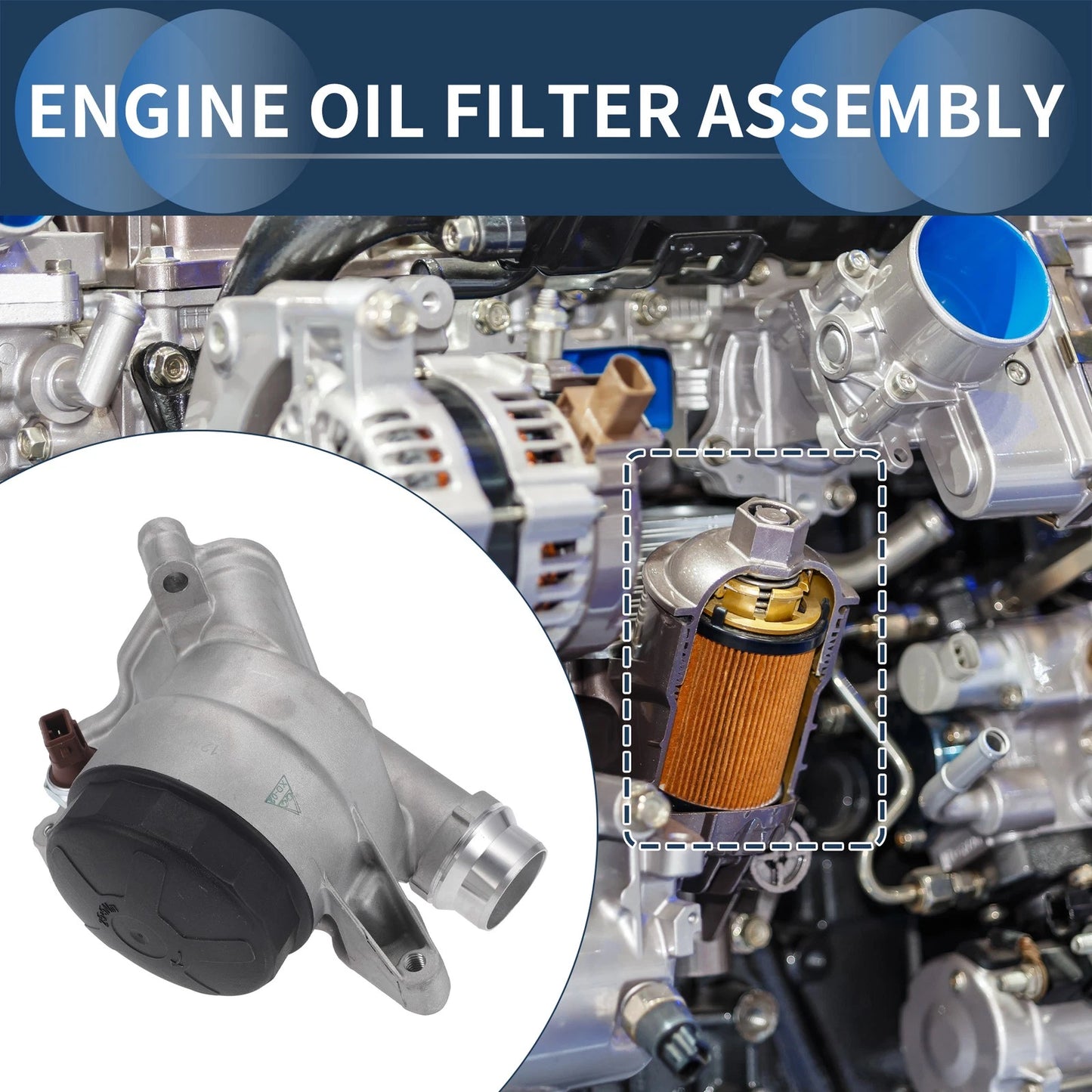 Engine Oil Filter Base Housing Assembly with Sensors No. 11428637812 for BMW 128i (2008–2013)