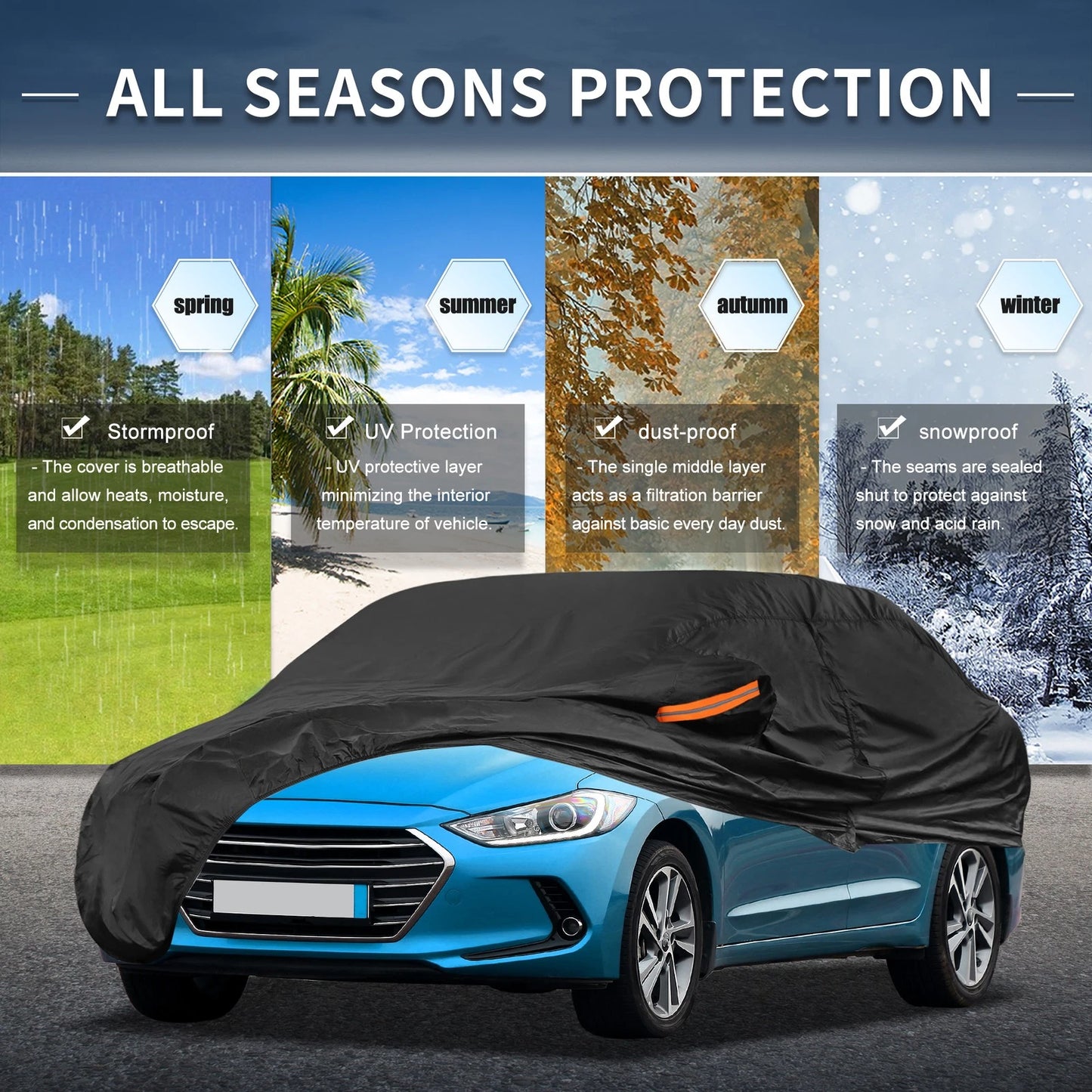 Waterproof Aluminum Film Car Cover for Hyundai Elantra Sedan