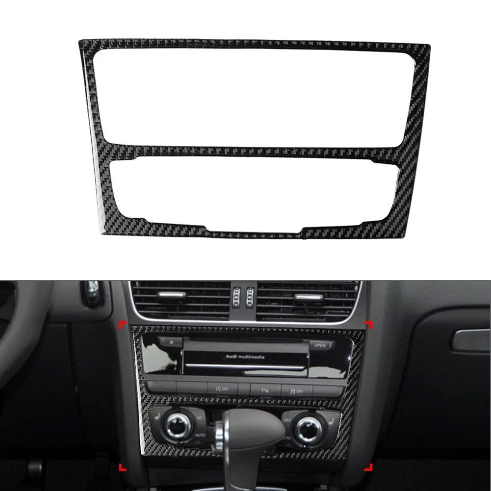 Black Carbon Fiber Interior Door Lock Button Cover Trim for Audi TT TTRS (2008–2014)