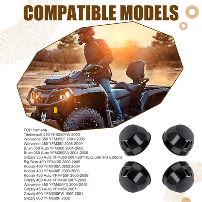 Set of 4 Wheel Center Caps for Yamaha Kodiak 450 Grizzly 450 (2003–2007)