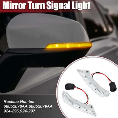 2X LED Mirror Turn Signal Light for Chrysler (68052078AA, 68052079AA)