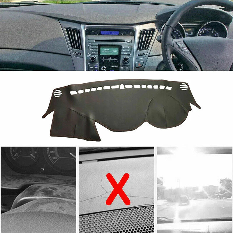RHD Leather Dash Pad Cover Mat for Hyundai Sonata (2011–2014)