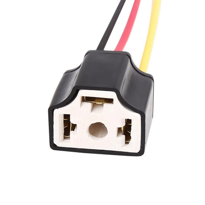 Set of 4 H4 Car Light Socket Female Ceramic Headlight Wire Harness Connectors for Various Models