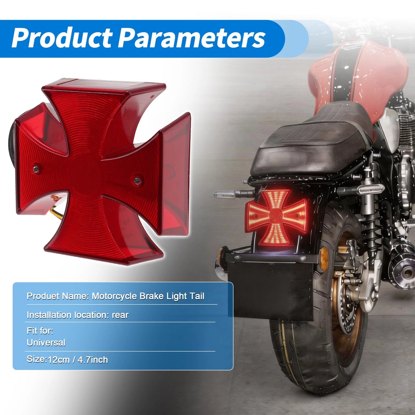 LED Motorcycle Tail Light Brake Turn Signal for Universal 12V (All Years)
