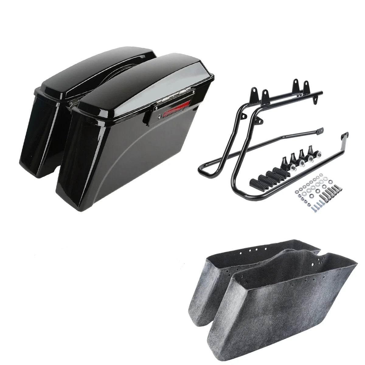 Black Saddlebags Conversion Brackets for Harley Softail (1986-2017)