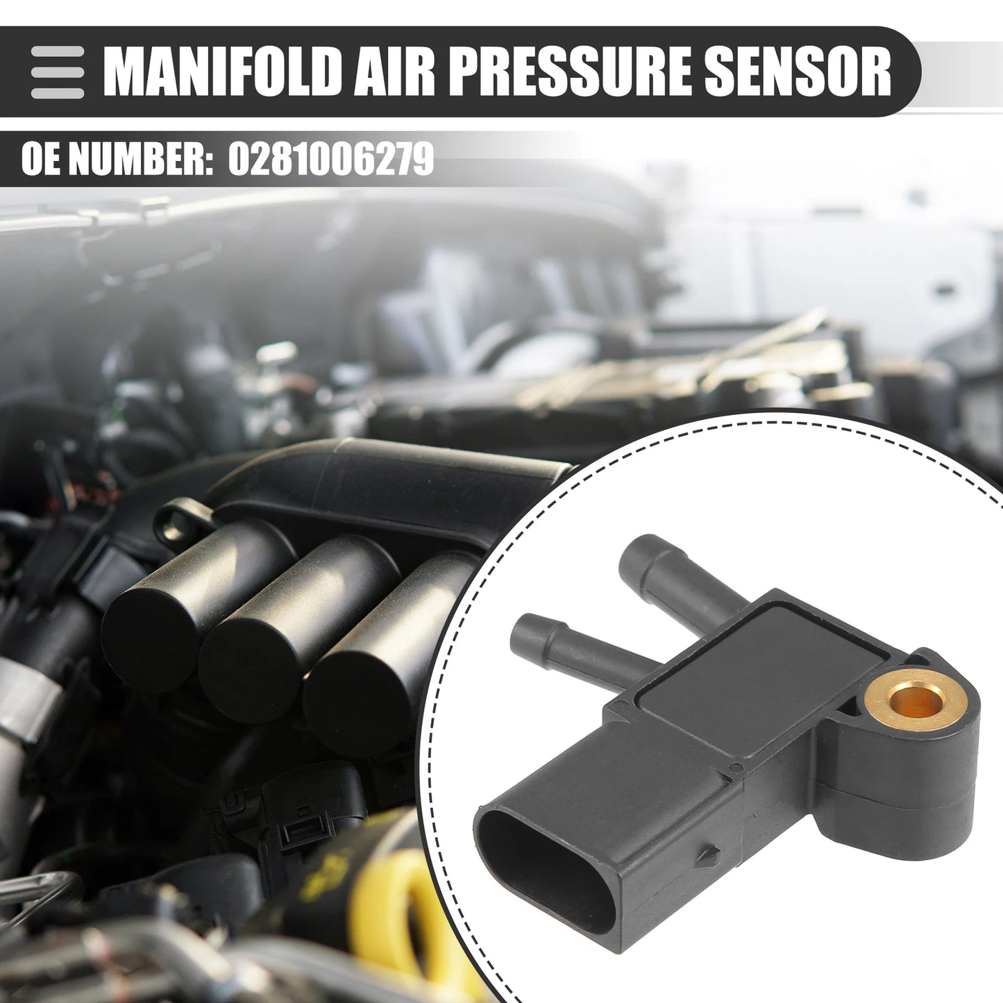 Manifold Air Pressure Sensor for Mercedes-Benz GLK250 (2013–2015) No. 0281006279