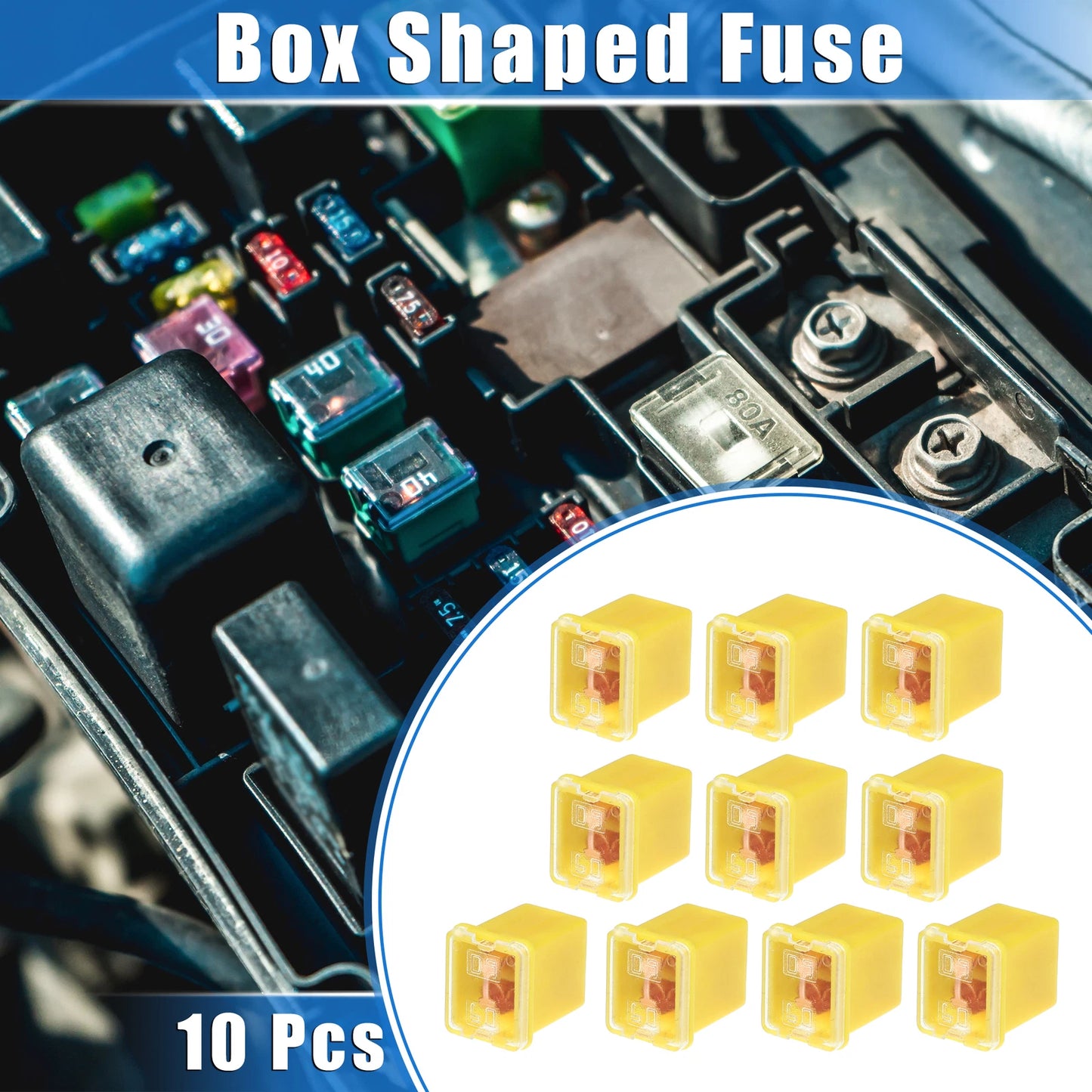 10 Pcs Mini Box Shaped Fuse 60 Amps for Pickup Trucks Cars (Universal)
