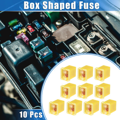 10 Pcs Mini Box Shaped Fuse 60 Amps for Pickup Trucks Cars (Universal)