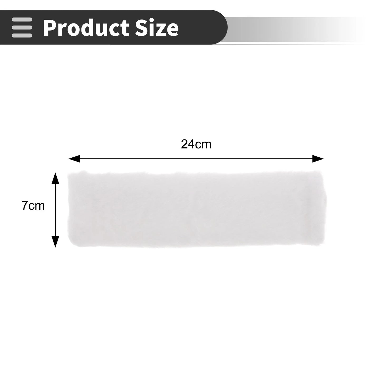 Set of 2 White Seat Belt Cover Pads for Universal Fit (24cm)